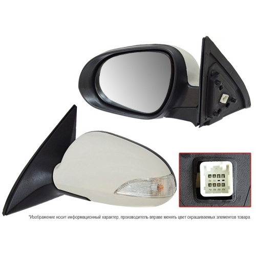 Зеркало боковое  Hyundai Elantra (HD) 2006-2010 Обогрев/Рег-ка/Повт-ль пово-та/6конт, слева (L) Арт. STHN28940A2