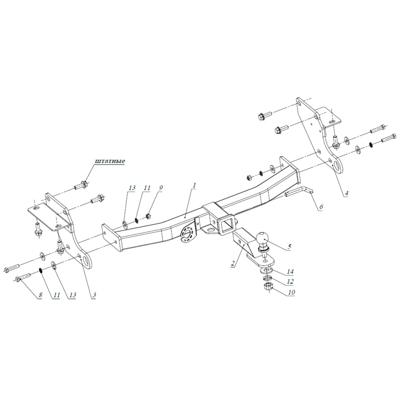 Фаркоп Jeep Grand Cherokee IV (WK2) 2010-2013 E с антистуком БИЗОН Арт. FA0977EAK
