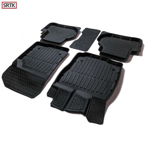 Коврики в салон Audi A3 (8V) 2012-2016 Хэтчбэк 5 дв., резина 3D SRTK LUX, Черный, Арт. 3D.A.3.12G.02X55