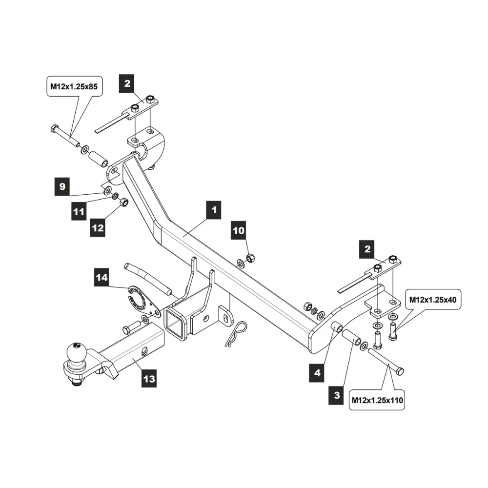 Фаркоп Suzuki Jimny 2018- 3 дв. (E с антистуком) TOWRUS Арт. 239443