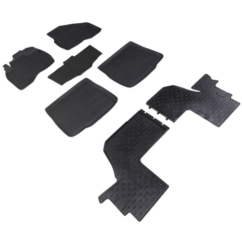 Коврики в салон Ford Explorer (U502) 2010-2016, резина Seintex выс. борт, Черный, для V-3,5 Арт. 86828