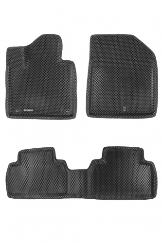 Коврики в салон Hyundai Santa Fe (TM) 2018-2021, 3D EVA Euromat, Черный, Арт. EM3DEVA002704