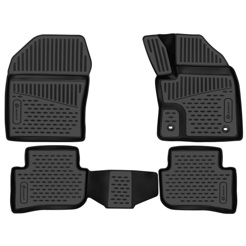 Коврики в салон Toyota C-HR 2016-2019, полиуретан 3D Element, Черный, П.Р., 4WD Арт. ELEMENT3DAN0438210K
