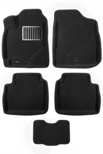 Коврики в салон Geely Emgrand  (7) 2016-2018, 3D ткань Euromat LUX, Черный, Арт. EM3D001402