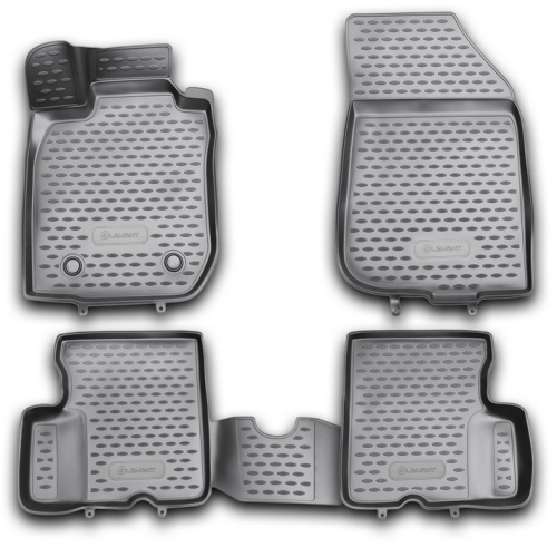 Коврики в салон Renault Duster  2010-2015, полиуретан 3D Element, Черный, 2WD Арт. NLC.3D.41.29.210kh