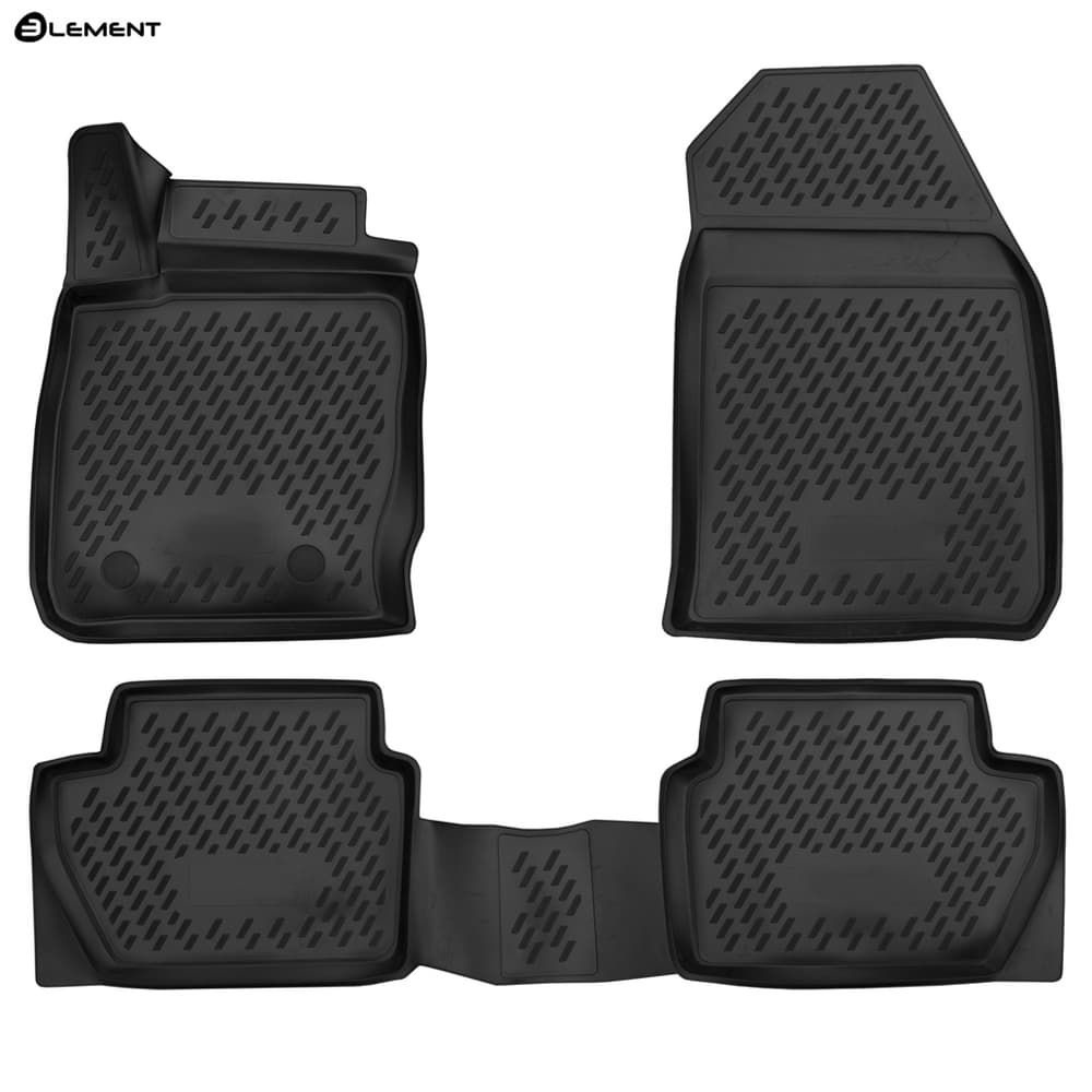 Коврики в салон Ford EcoSport 2003-2007, полиуретан 3D Element, Черный, Арт. CARFRD00025k